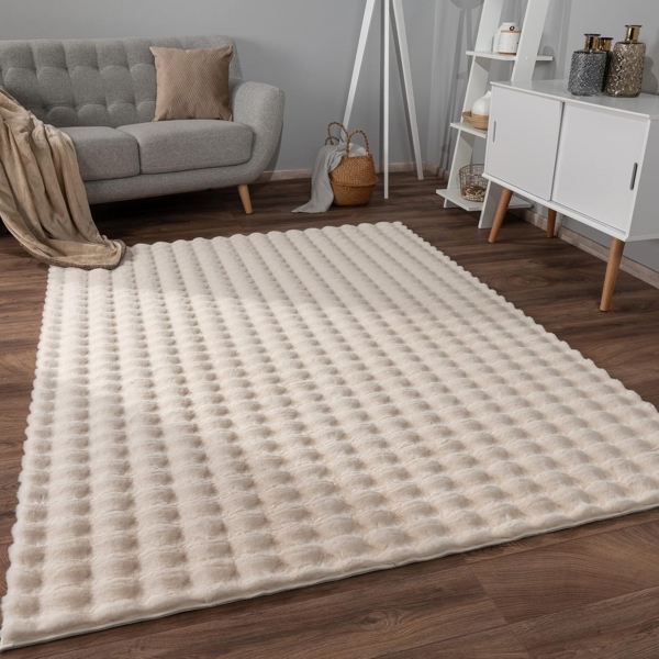 Paco Home Hochflor-Teppich Arnheim 741, rechteckig, Höhe: 34 mm, Uni Farben, modernes Design, besonders weich, Hoch-Tief Effekt