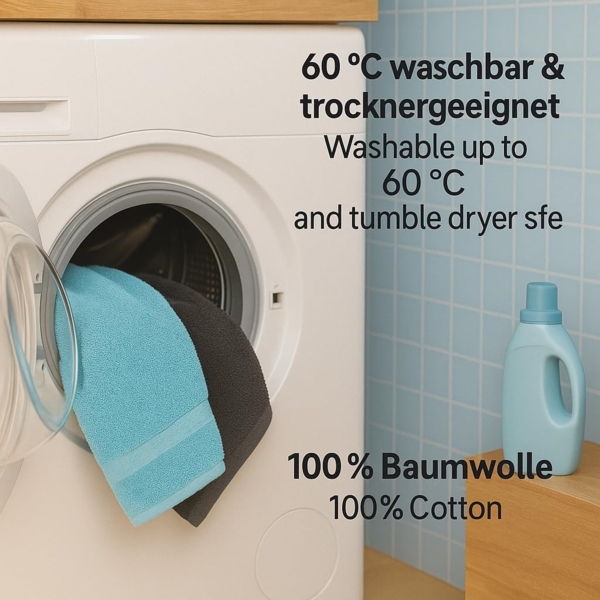 Betz Handtücher 6 Stück Handtücher Palermo 50x100 cm Farbe anthrazit und türkis, 100% Baumwolle Bild 7