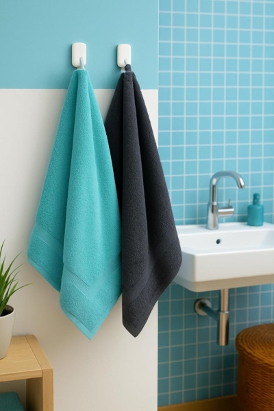 Betz Handtücher 6 Stück Handtücher Palermo 50x100 cm Farbe anthrazit und türkis, 100% Baumwolle Bild 4