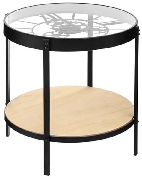 Well Home Couchtisch, mechanische Uhr, Ø 51x49 cm