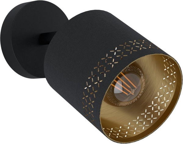 Eglo 99276 Spotleuchte ESTEPERRA schwarz, gold H:24 Ø:12cm dimmbar