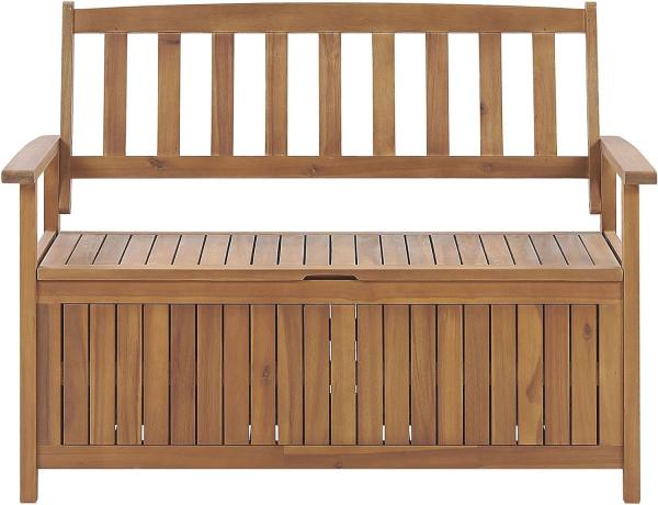 Gartenbank SOVANA 120 cm Holz Heller Holzfarbton