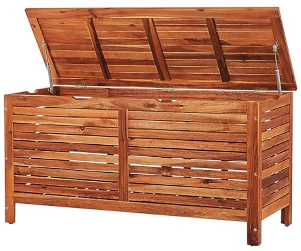 Aufbewahrungsbox RIVIERA Akazienholz 130 cm 48 cm Dunkler Holzfarbton Bild 5