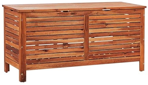 Aufbewahrungsbox RIVIERA Akazienholz 130 cm 48 cm Dunkler Holzfarbton