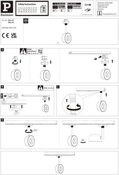 Paulmann 95474 URail LED Spot Pellet 4W Weiß/Chrom matt dimmbar Bild 4