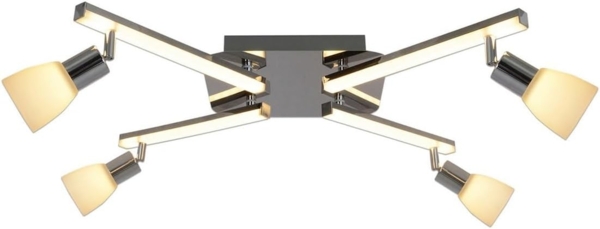 LED Deckenleuchte chrom, satiniert, opal Näve Ibiza 8 flg.