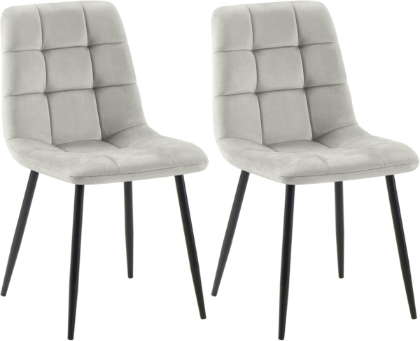 Esszimmerstuhl Tilde 2 Esszimmerstühle grau Samt