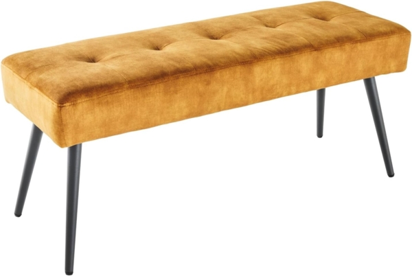 riess-ambiente Sitzbank BOUTIQUE 100cm senfgelb / schwarz (Einzelartikel, 1-St), Wohnzimmer · Samt · Metall · Esszimmer· Flur · Schlafzimmer
