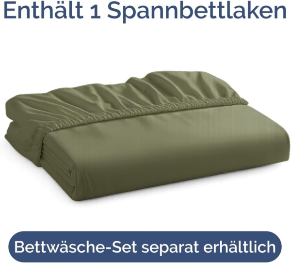 Spannbettlaken 140x200 cm - Extra Tiefes Spannbetttuch für Matratzen bis 40 cm (16") Höhe - Weiche Gebürstete Mikrofaser - Knitterfrei, Schrumpf- & Farbbeständig - Oeko-TEX - Salbei Grün Bettlaken Bild 4