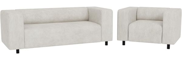 S-Style Möbel Polstergarnitur 2+1 Gustav aus Cord-Stoff mit bequemem Sitz, (1x 2-Sitzer-Sofa, 1x Sessel)