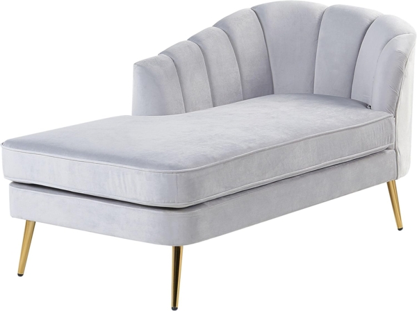 Chaiselongue Samtstoff hellgrau rechtsseitig ALLIER