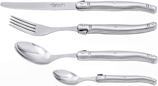 Besteck-Set Premium Line 24-tlg. aus Edelstahl, mit Besteckkasten aus Holz Edelstahl