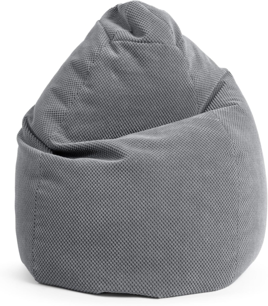 SITTING POINT only by MAGMA BeanBag COMODO XXL Sitzsack mit Plüsch aus 100% Polyester - 80x130cm, Hülle waschbar, Oeko-TEX Standard-Zertifiziert, mittelgrau