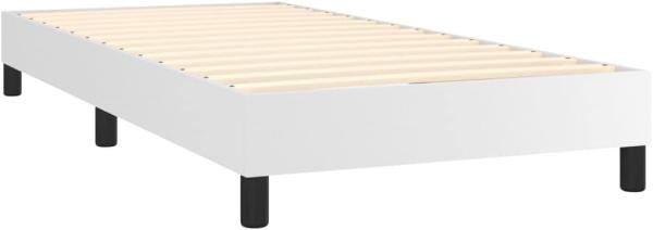 vidaXL Boxspringbett mit Matratze Weiß 100x200 cm Kunstleder 3141108 Bild 4