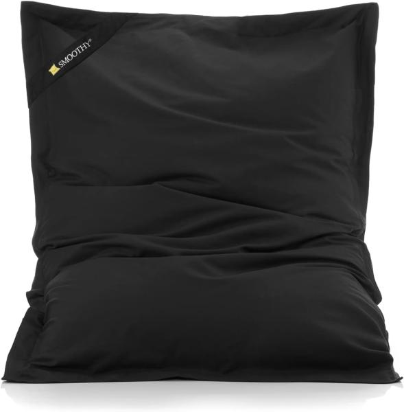 Original SMOOTHY® Cotton Junior Indoor XL Sitzsack 250L Riesensitzsack Sitzkissen Sessel aus Baumwolle; Perfekt für Kinder (140x110 cm, Mitternachts-Schwarz) Bild 5