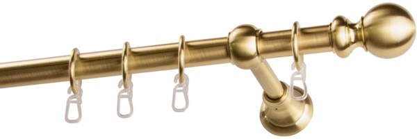 GARESA Gardinenstange ANDREA, Ø 20 mm, 1-läufig, Wunschmaßlänge, verschraubt, Metall, Vorhanggarnitur, verlängerbar, Endknopf Kugel lang, mit Ringen