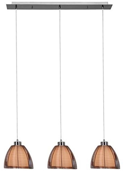 BRILLIANT Lampe Relax Pendelleuchte 3flg bronze/chrom | 3x A60, E27, 60W, g.f. Normallampen n. ent. | In der Höhe einstellbar / Kabel kürzbar | Für LED-Leuchtmittel geeignet