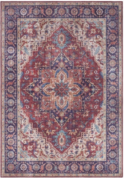 Vintage Teppich Anthea Pflaumenrot - 80x200x0,5cm