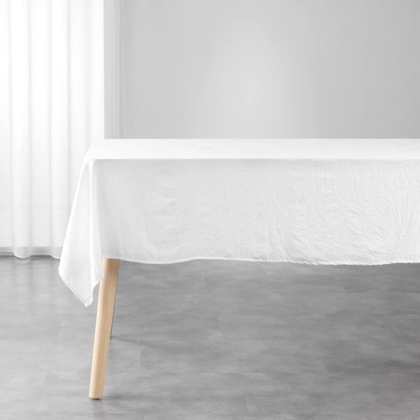 Douceur d'Intérieur Tischdecke, rechteckig, 140x240 cm, Mikrofaser, einfarbig, Lavee Suzy, Weiß