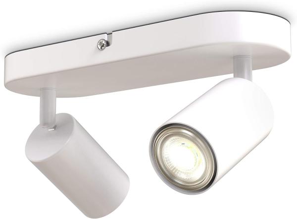 B.K.Licht LED Deckenspot LED Deckenleuchte 27cm Spots drehbar schwenkbar weiß-matt - BKL1455, ohne Leuchtmittel, Deckenlampe 2-flammig 230V Fassung GU10 Retro-Design Flur Wohnzimmer