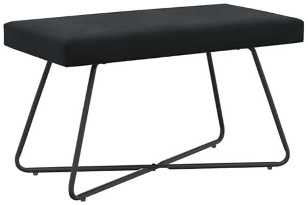 vidaXL Bank Uni Schwarz 80 x 40 x 45 cm Samt 42038335