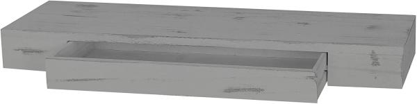 Wandregal Oise, Hängeregal Regal, 80cm Schublade ~ grau, shabby