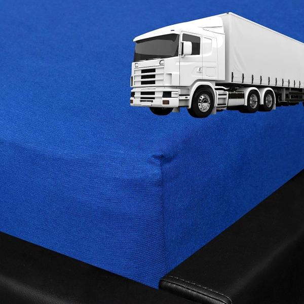 BettwarenShop Spannbettlaken für LKW Truck Matratzen|75x220 cm| royalblau