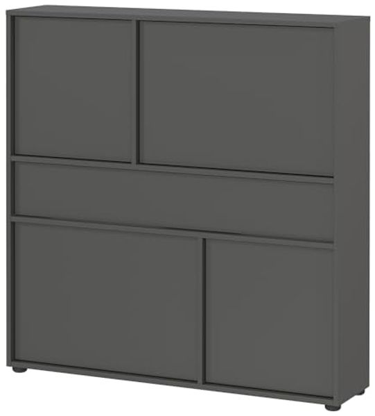 Lomadox Schuhschrank ALLOA-01 in graphit, 150 cm breit, geringe Tiefe (25cm), stehend oder hängend