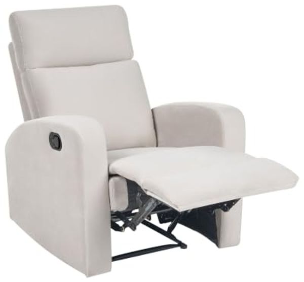 2-Sitzer Sofa Samtstoff creme manuell verstellbar VERDAL