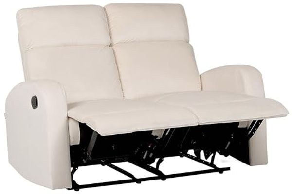 2-Sitzer Sofa Samtstoff creme manuell verstellbar VERDAL