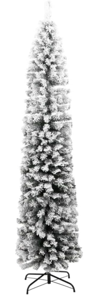 vidaXL Künstlicher Weihnachtsbaum Schlank mit Schnee Grün 180 cm PVC 320954