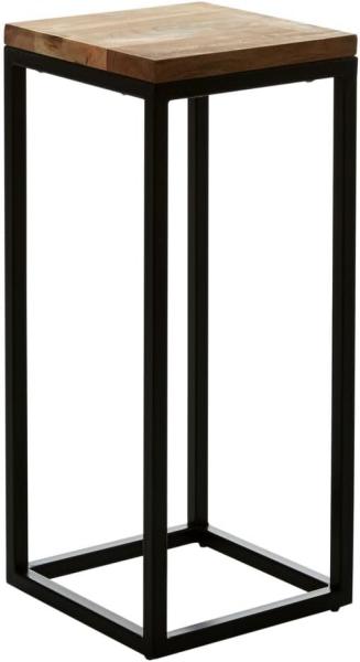 Dekotisch Tatius 28x28 Akazie Natur Gestell Metall Schwarz