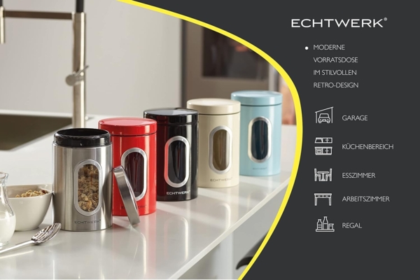 Echtwerk stilvolle Vorratsdosen Single-Hellblau, 1er pack, 17.5 Bild 5