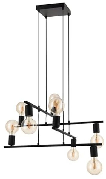 Eglo 98909 Hängeleuchte MEZZANA E27 8X40W Stahl schwarz L:65cm B:65cm H:110cm dimmbar