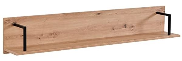 Wandregal Industrial Style, Holz & Metall Natur, 137,5 cm