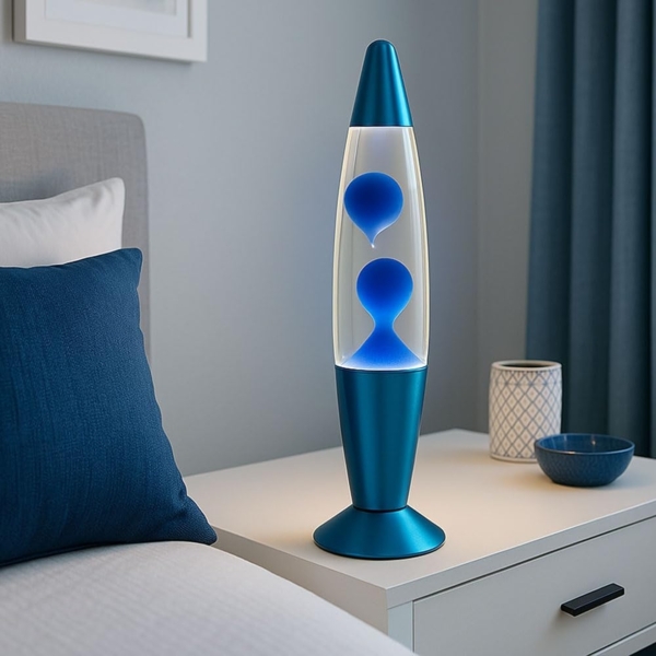 LED Lavalampe, Tischleuchte, bunt, blau, H 33,9 cm Bild 3