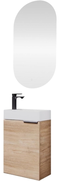 Planetmöbel Badmöbel-Set Waschbeckenunterschrank 40cm mit Spiegel, (Komplett-Set, 3-St)