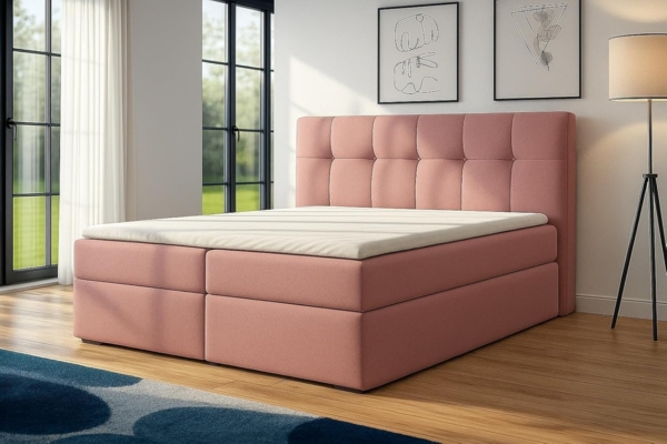 A&J MöbelLand GmbH Boxspringbett REF mit Bettkasten, Topper und gepolstertem Kopfteil. (Boxspringbett mit Bettkasten und gepolstertem Kopfteil. Inclusive Topper !, TOP ANGEBOT), Länge 208cm Höhe 106 cm Bild 2