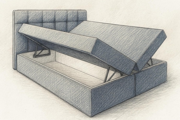 A&J MöbelLand GmbH Boxspringbett REF mit Bettkasten, Topper und gepolstertem Kopfteil. (Boxspringbett mit Bettkasten und gepolstertem Kopfteil. Inclusive Topper !, TOP ANGEBOT), Länge 208cm Höhe 106 cm Bild 3