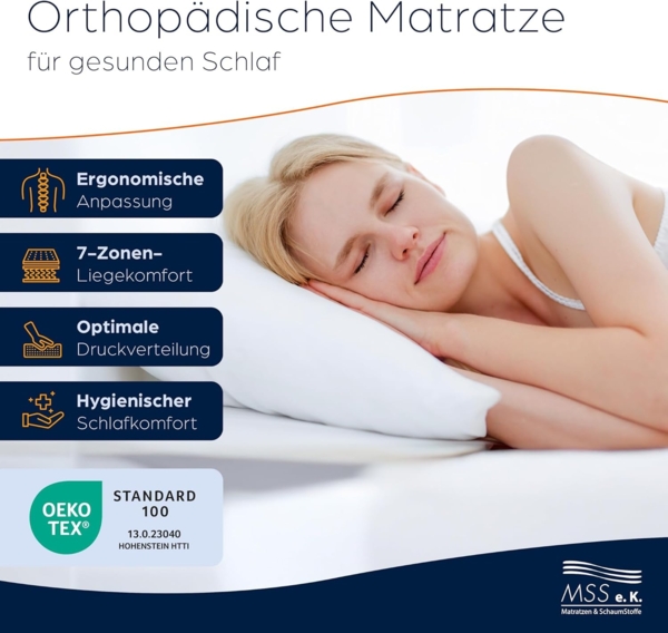 Taschenfederkern-Matratze ECO - H3 - 200 x 80 x 19 cm Bild 3