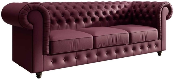 Chesterfield Sofa Hermine (Kunstleder) Bordeaux