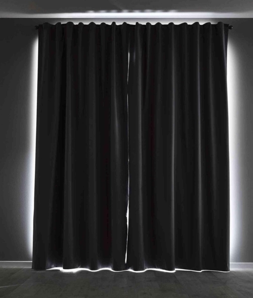 Gardinenbox Verdunkelungsvorhang, Klettband (1 St), verdunkelnd, Leinenbindung, 100% Black Out »München Dark« Paneelwagen Bild 6