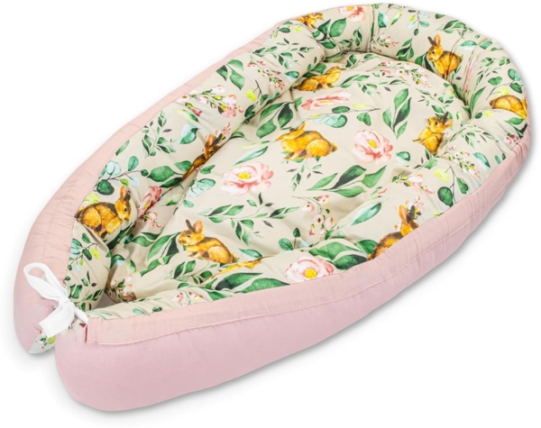 LULANDO Babynest, multifunktionales Kuschelnest für Babys und Säuglinge, Standard 100 von Oeko-Tex, Nestchen, Reisebett, 100% Baumwolle, antiallergisch, hergestellt in der EU