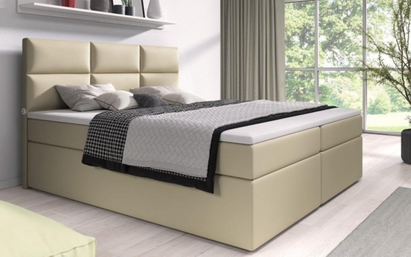 Boxspringbett Carre mit USB-Anschluss 120x200 Beige H3 (70-100kg) Bild 2