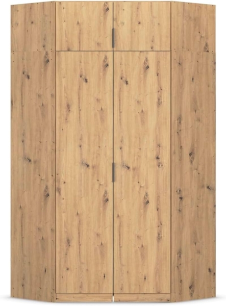 Rauch Möbel Lagoa, Kleiderschrank, Eckschrank, Garderobe für Schlafzimmer, Kinderzimmer, Jugendzimmer 4-türig, Farbe Eiche Artisan, Holz, Breite 166