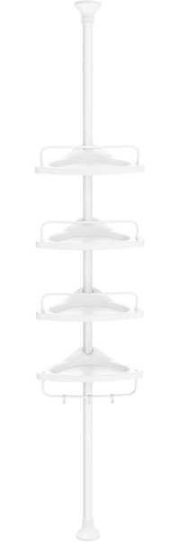 Songmics höhenverstellbares Duschregal, 85-305 cm, 4 Ablagen, Weiß