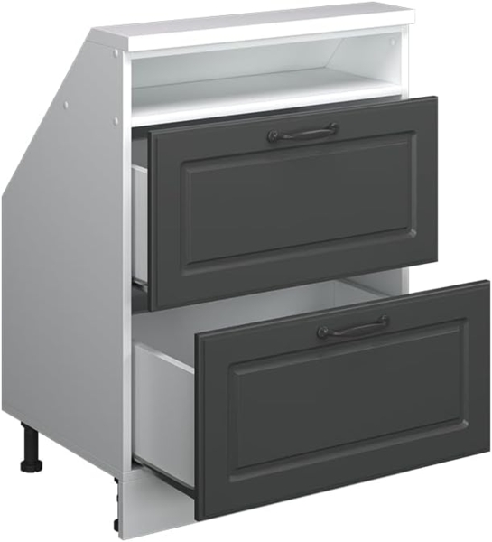 Dachschrägenschrank Rion Anthrazit Landhaus/Weiß mit 2 Schubladen Vicco Bild 5