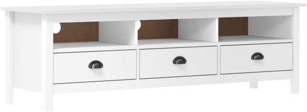 vidaXL TV-Schrank Hill Weiß 158x40x47 cm Massivholz Kiefer 288928