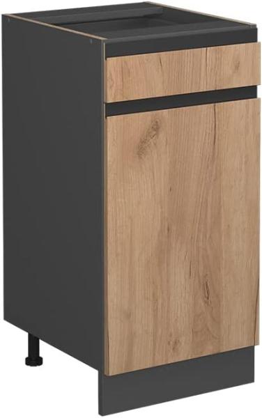 Vicco Schubunterschrank Küchenschrank Küchenmöbel R-Line J-Shape 40 cm modern (Anthrazit-Eiche)