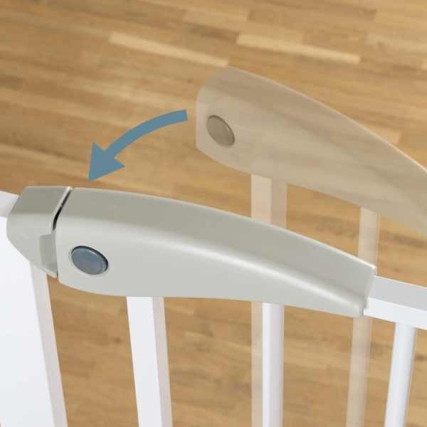 ib style Berrin XXL Treppengitter inkl. 20 cm Verlängerung, Wandschutzkappen und Bodenplatte | Ohne Bohren | 105-115 cm Bild 4